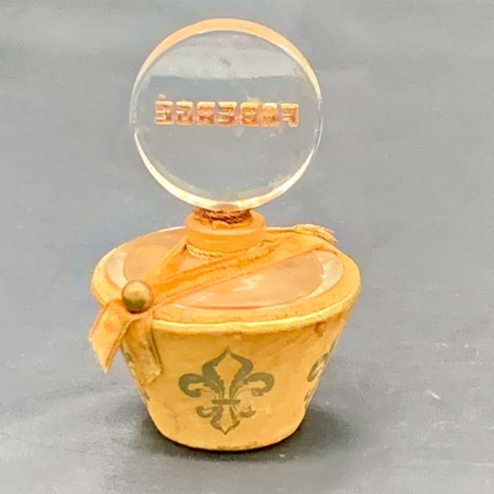 vintage faberge empty perfume Bottle With Glass Stopper Design Flier De Lis